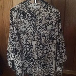 Notations Printed Blouse 2X